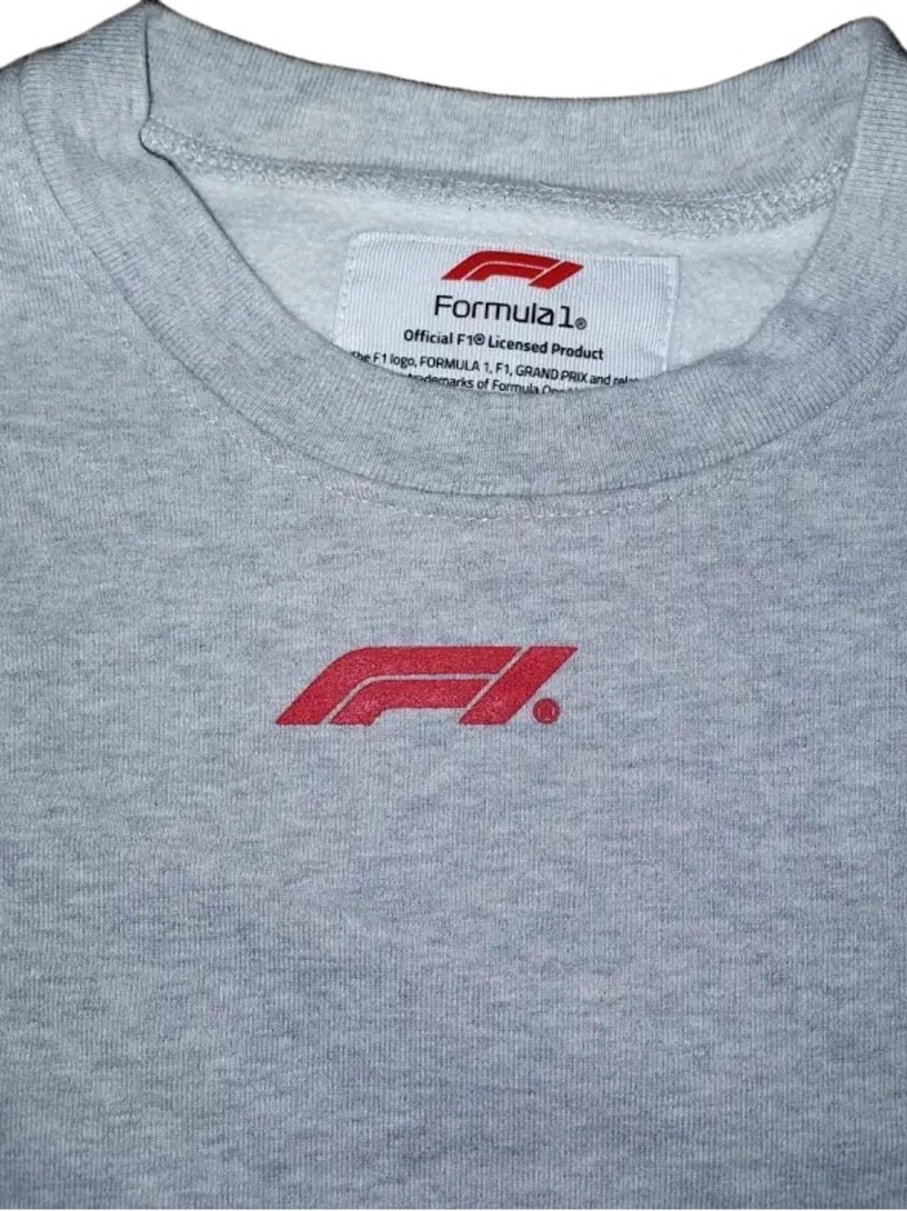 Men's Heather Gray F1 Formula One Crewneck Shirt - Gray with Red Accent